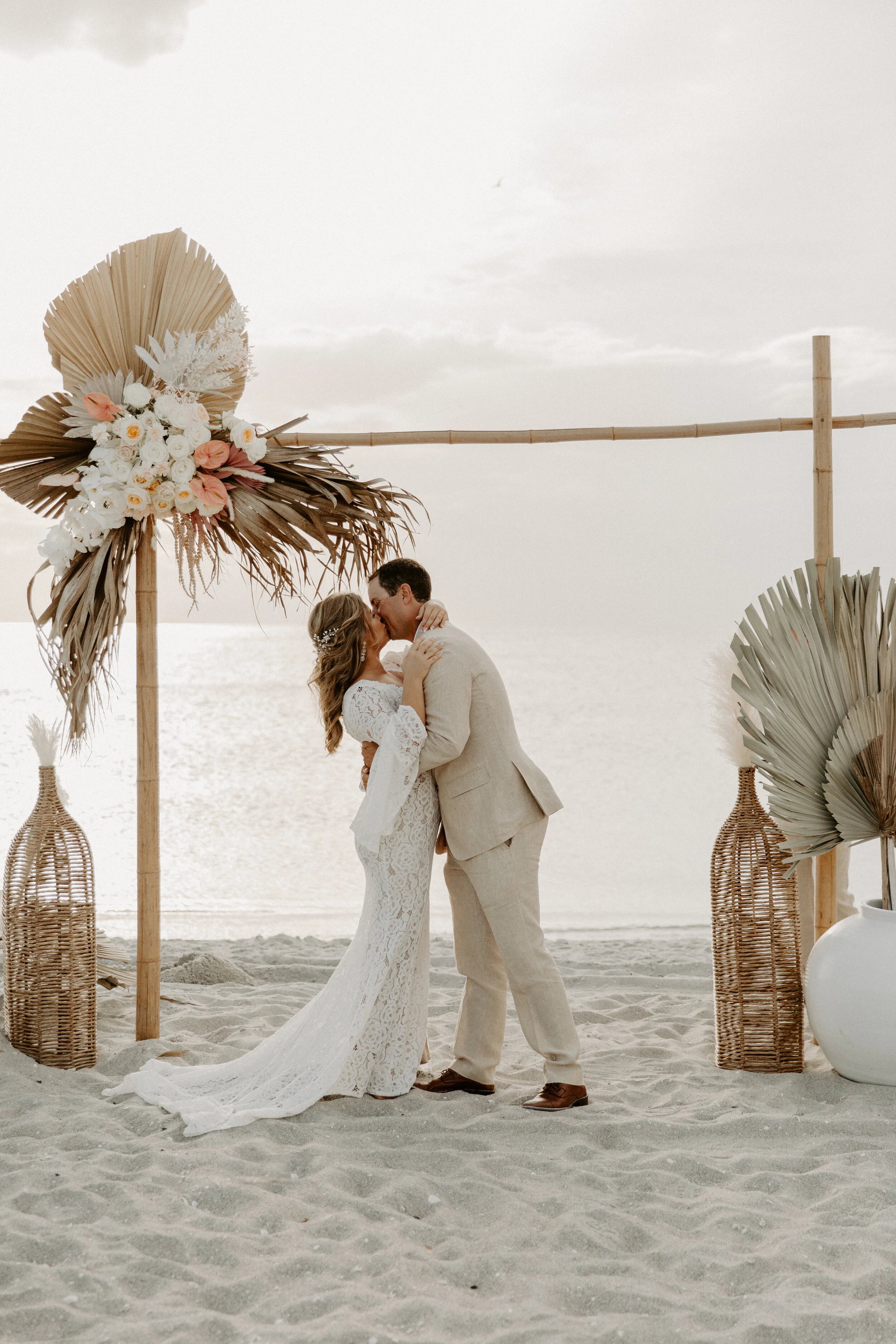 A White and Blush Beach Wedding Blossom Thorn